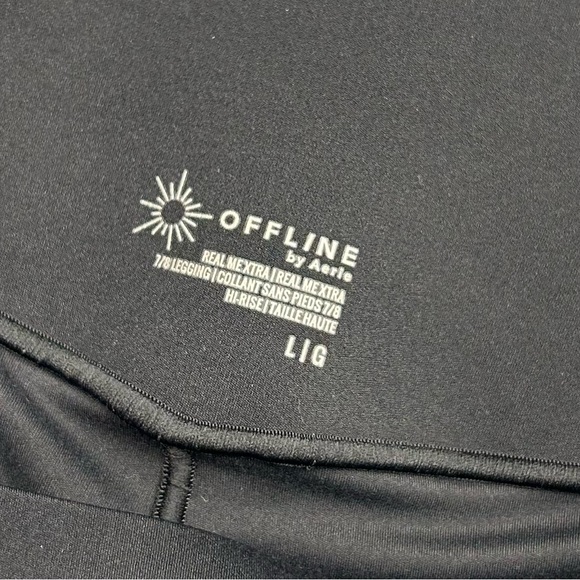AERIE, “OFFLINE Real Me Xtra” 7/8 leggings, Black, High Rise, Sz Large - Picture 3 of 4